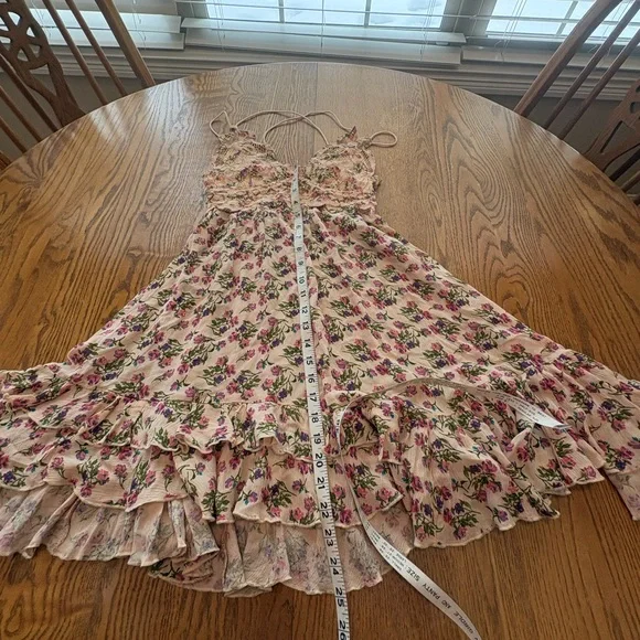 Free People Adella Slip Dress Pink Floral Lace Size S - Picture 9 of 13